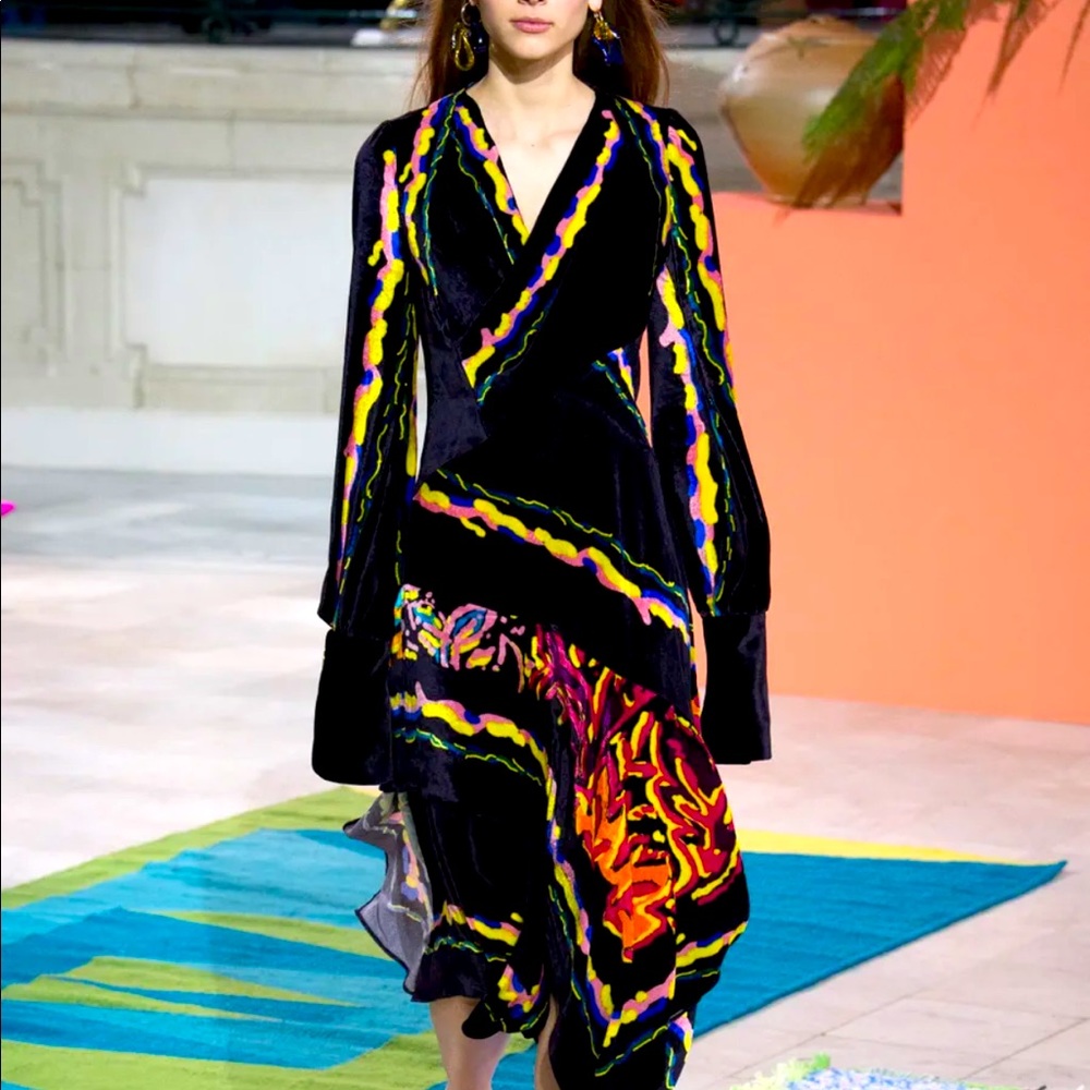Peter Pilotto velvet asymmetric dress UK8